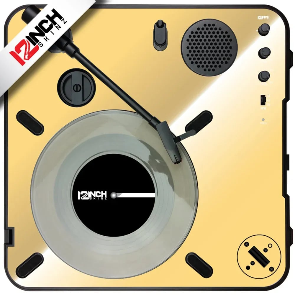 Adhesivo para Numark PT-01 Scratch Turntable Skinz - Color Mirror Gold (Adhesivo de gran calidad) - Variante en LEMM DJ Store