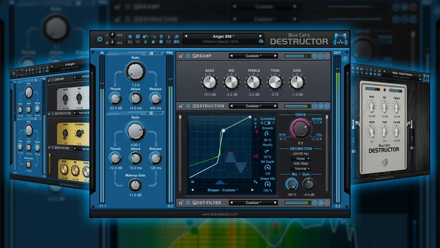 Blue Cat Audio Destructor 2 – Fábrica de Distorsión y Simulación de Amplis (Descarga Digital) - Variante en LEMM DJ Store
