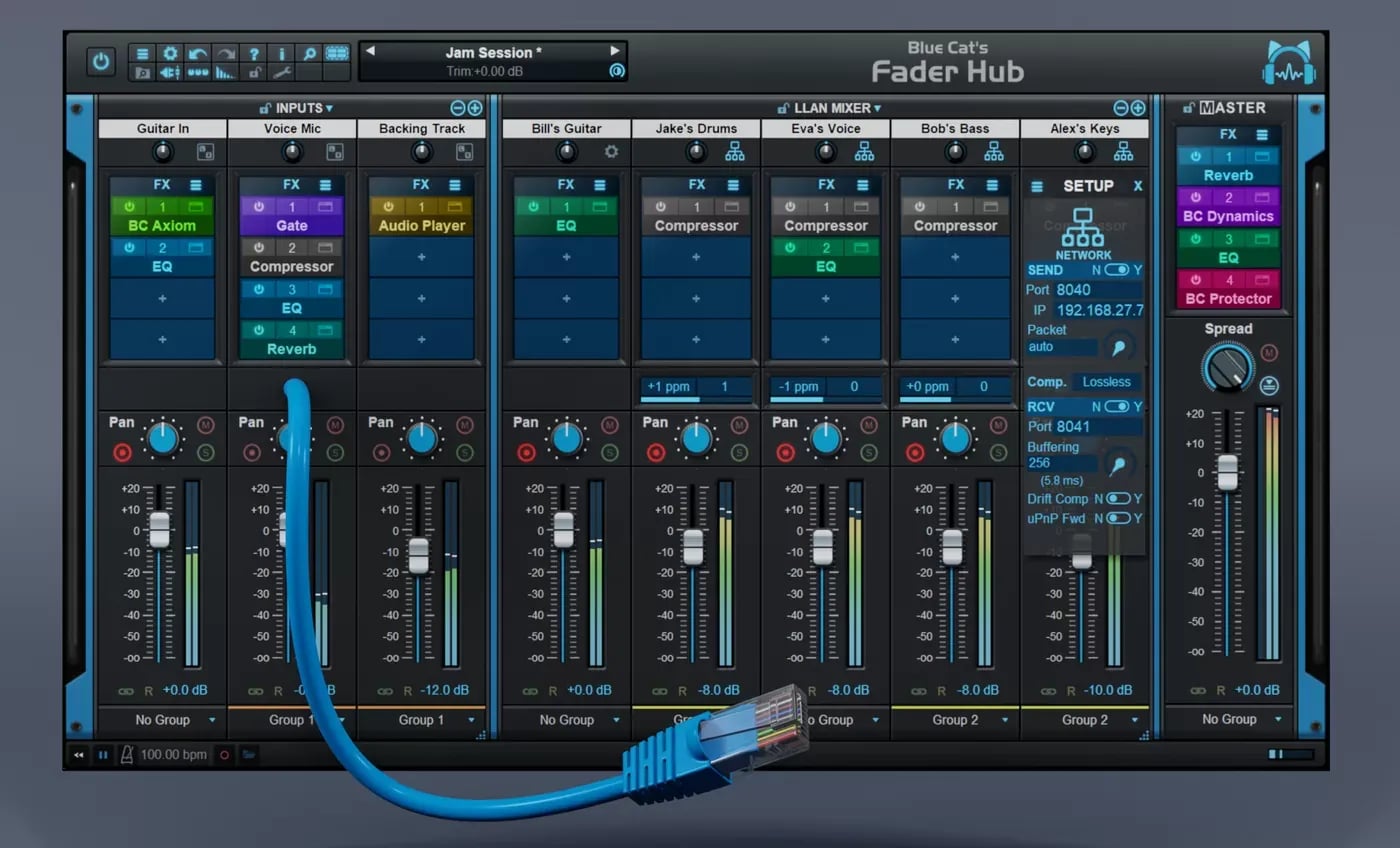 Blue Cat Audio Fader Hub – Consola de Mezcla y Streaming en Red (Descarga Digital) - Variante en LEMM DJ Store