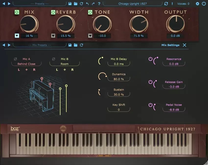 BOZ Digital Labs Chicago Upright 1927 Pro – Piano Vertical Virtual Vintage Sampleado (Descarga Digital) - Variante en LEMM DJ