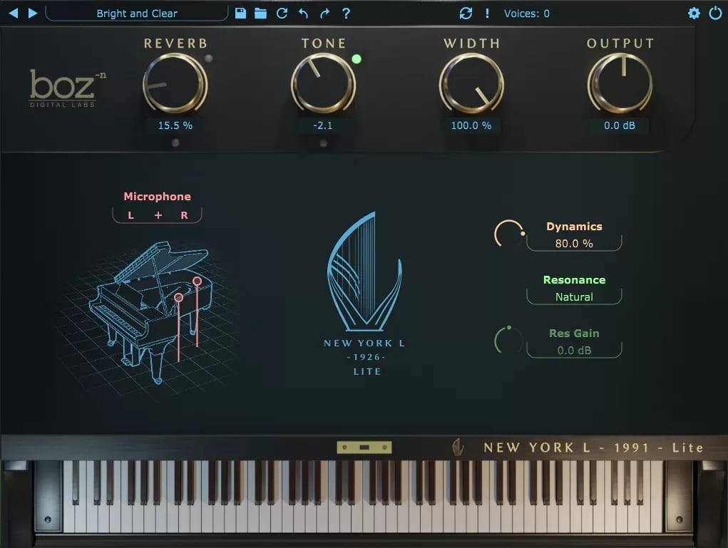 BOZ Digital Labs New York L 1991 Lite – Piano de Cola Virtual Moderno (Lite) (Descarga Digital) - Variante en LEMM DJ Store