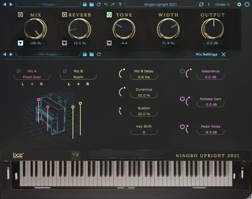 BOZ Digital Labs Ningbo Upright 2021 Pro – Piano Vertical Virtual Moderno Sampleado (Descarga Digital) - Variante en LEMM DJ 