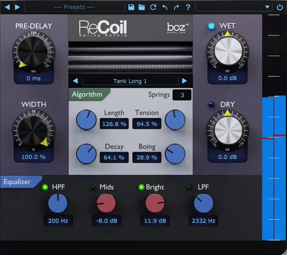 BOZ Digital Labs ReCoil – Reverb de Resorte con Anchura Estéreo (Descarga Digital) - Variante en LEMM DJ Store