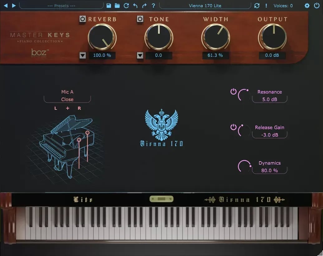 BOZ Digital Labs Vienna 170 Lite – Piano de Media Cola Virtual (Lite) (Descarga Digital) - Variante en LEMM DJ Store