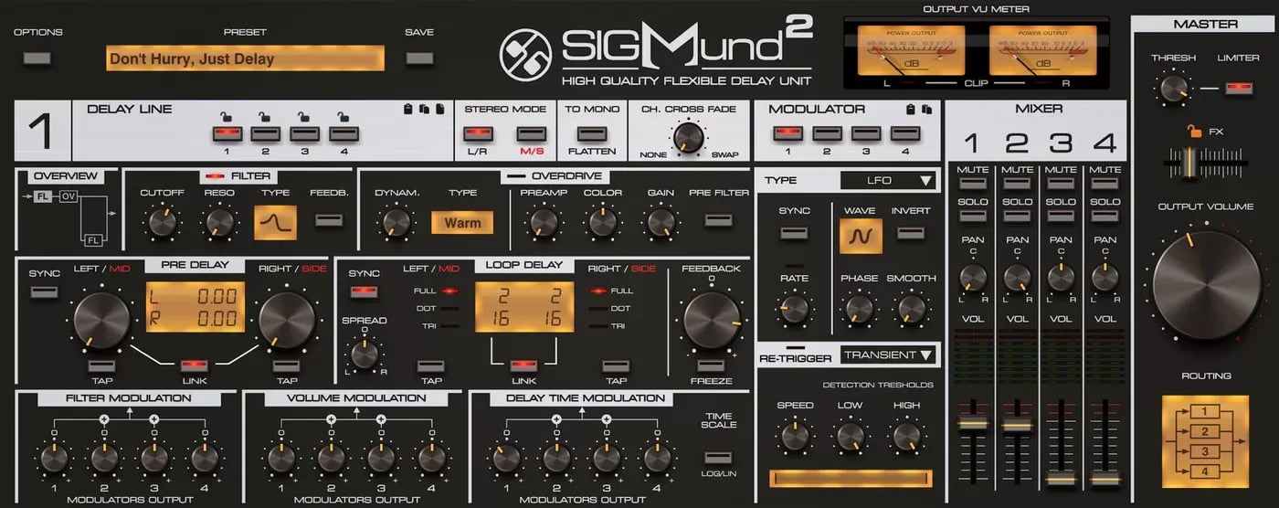 D16 Group Sigmund 2 – Plugin de Delay con Cuatro Líneas (Descarga Digital) - Variante en LEMM DJ Store