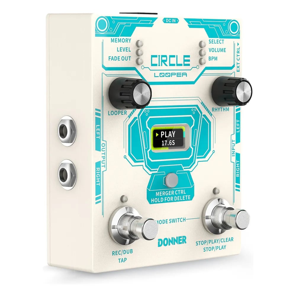 Donner Circle Looper – Pedal Looper con Caja de Ritmos, 40 Memorias y Barra de Progreso - Variante en LEMM DJ Store