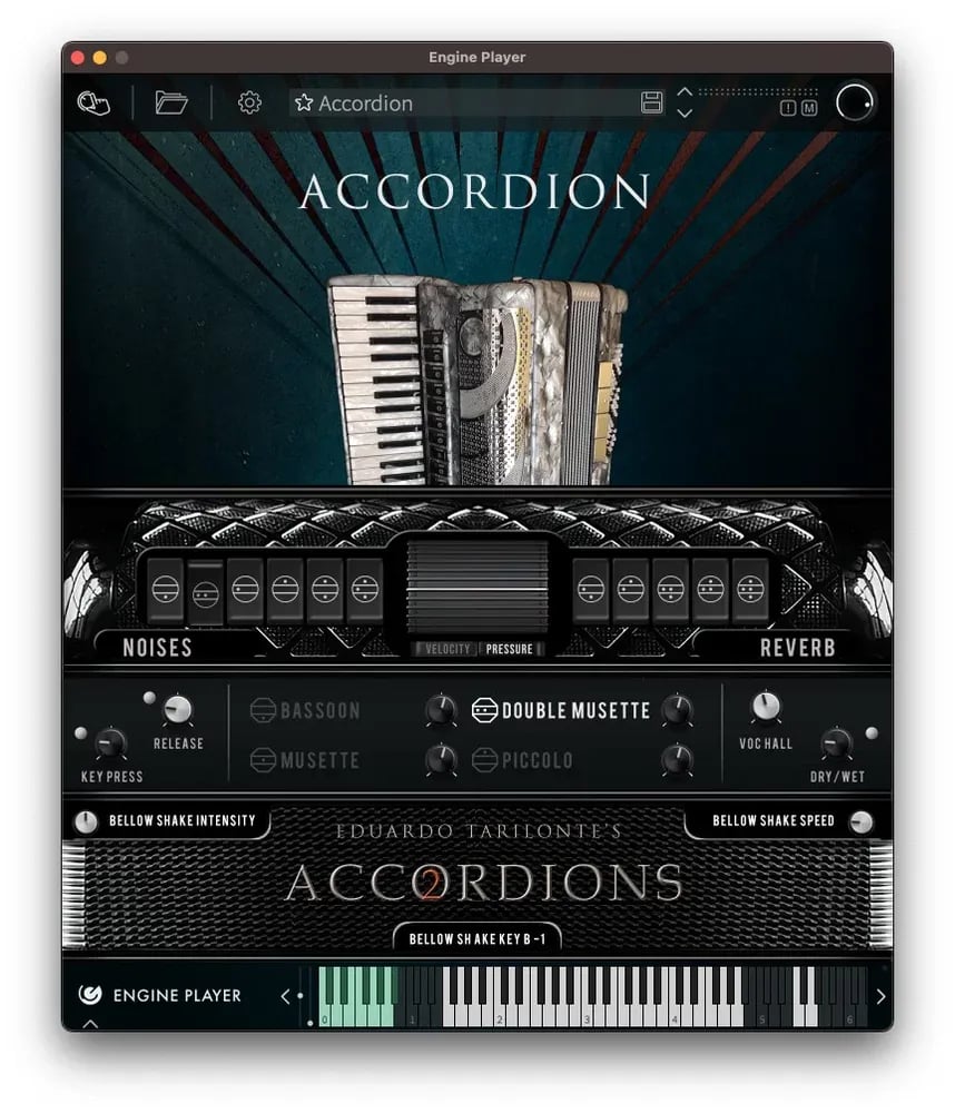 EngineAudio Single Accordion (Accordions 2) – acordeon virtual realista con 11 registros (Descarga Digital) - Variante en LEM
