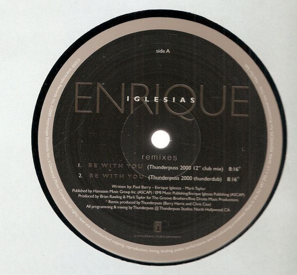 Enrique Iglesias – Be With You (Remixes) (Vinilo usado VG+) - Variante en LEMM DJ Store