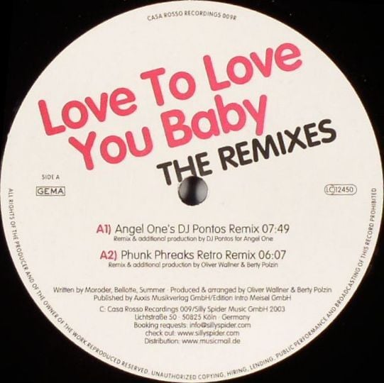 Horny United – Love To Love You Baby (The Remixes) (Vinilo usado VG+) - Variante en LEMM DJ Store