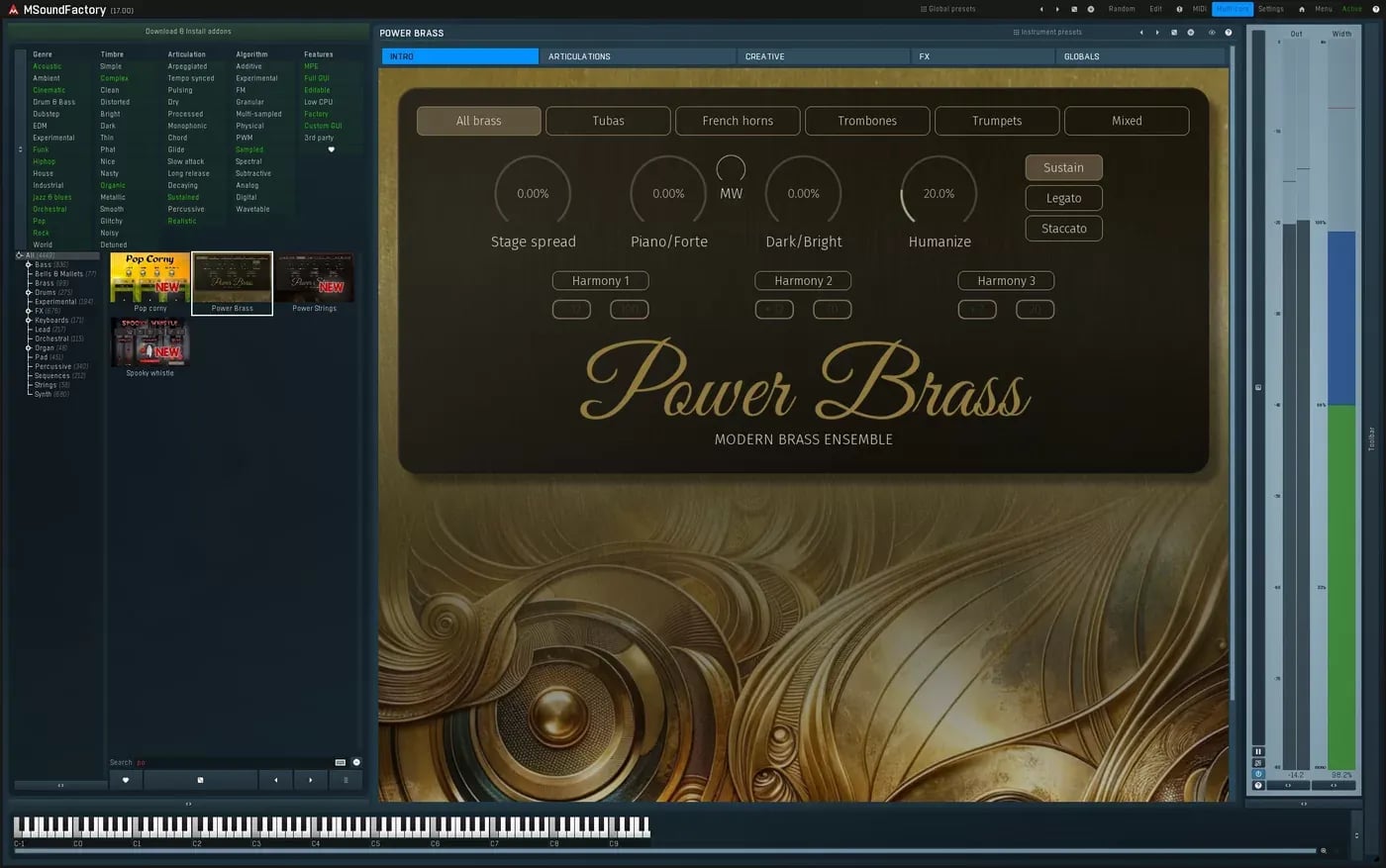 MeldaProduction PowerBrass – Sección de metales para MSoundFactory (Descarga Digital) - Variante en LEMM DJ Store
