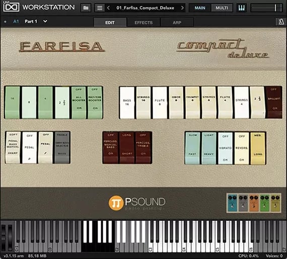 PSound Farfisa Compact – Órgano Combo Farfisa Deluxe (Descarga Digital) - Variante en LEMM DJ Store