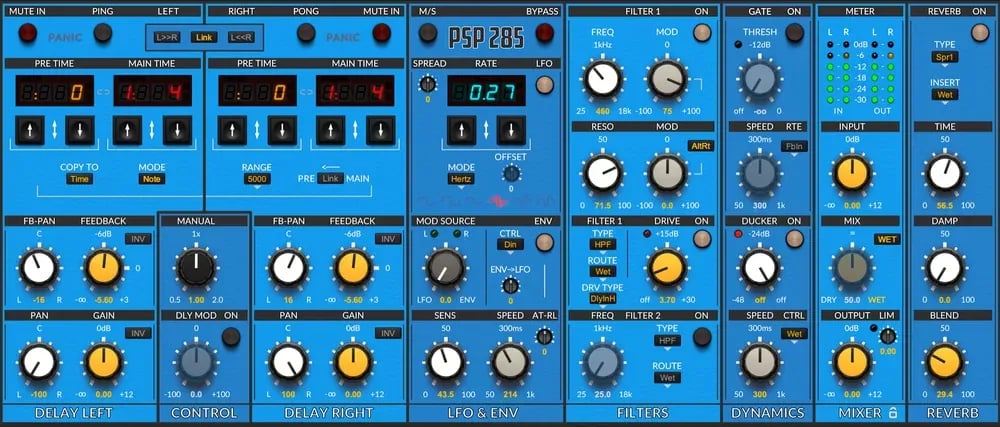 PSP 285 – Delay Multiefecto con Modulación y Reverb (Descarga Digital) - Variante en LEMM DJ Store