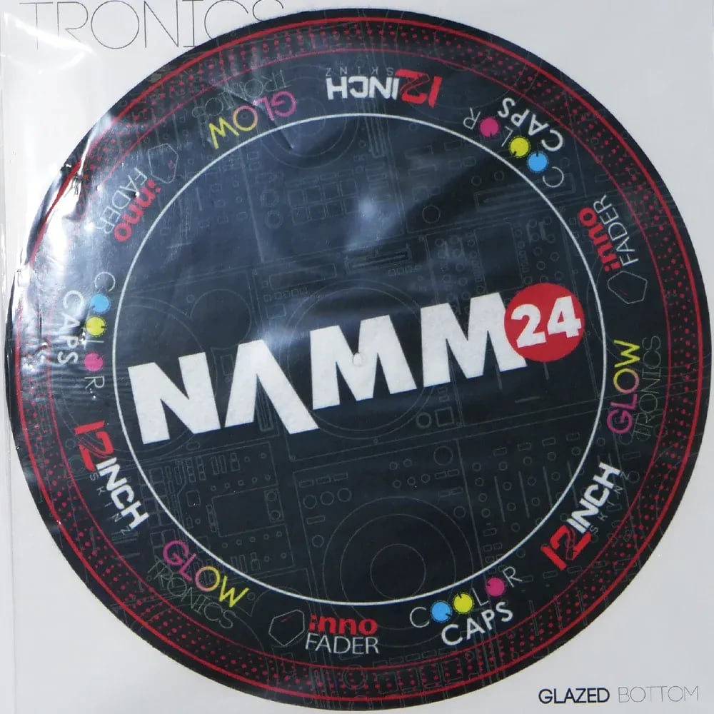 Slipmats Glow Tronics NAMM 2024 (Par) – 12inch Skinz × Color Caps × Inno Fader - Variante en LEMM DJ Store