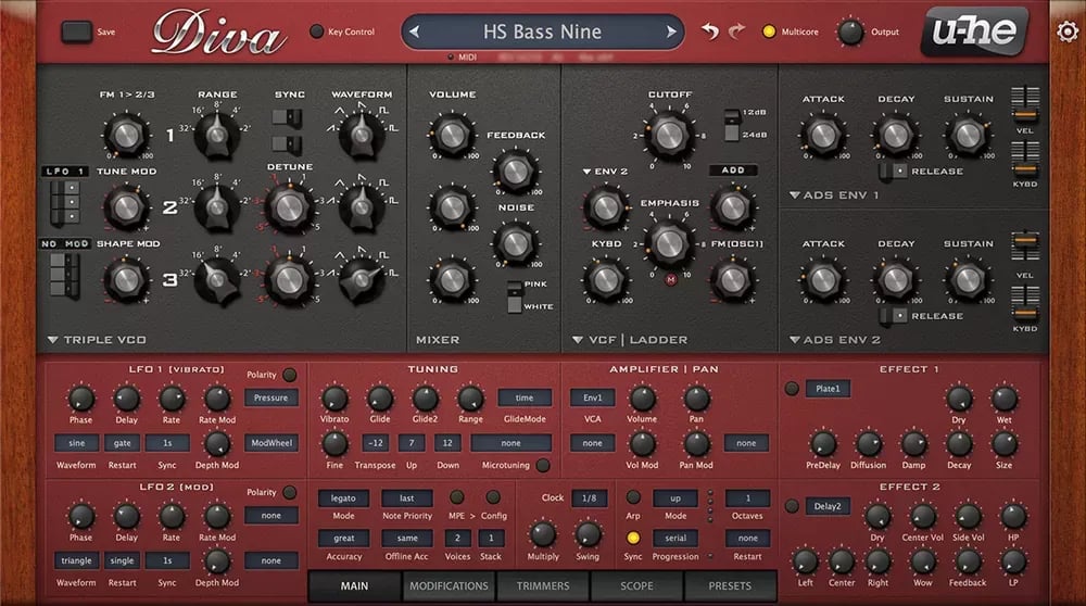 u-he Diva – Sintetizador Analógico Virtual (Descarga Digital) - Variante en LEMM DJ Store