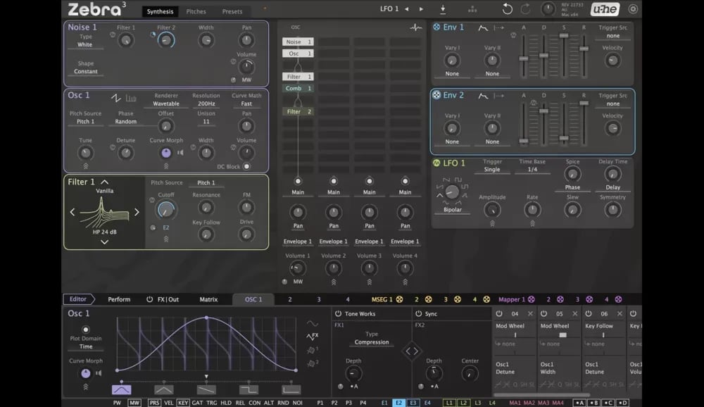 u-he Zebra 3 – Sintetizador Modular Wavetable (Descarga Digital) - Variante en LEMM DJ Store