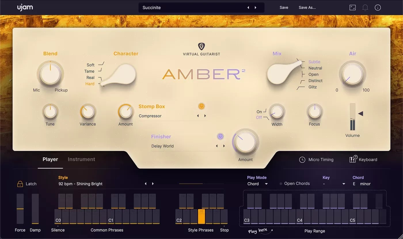 UJAM Virtual Guitarist AMBER 2 – Guitarra Acústica Virtual de Cuerdas de Acero (Descarga Digital) - Variante en LEMM DJ Store