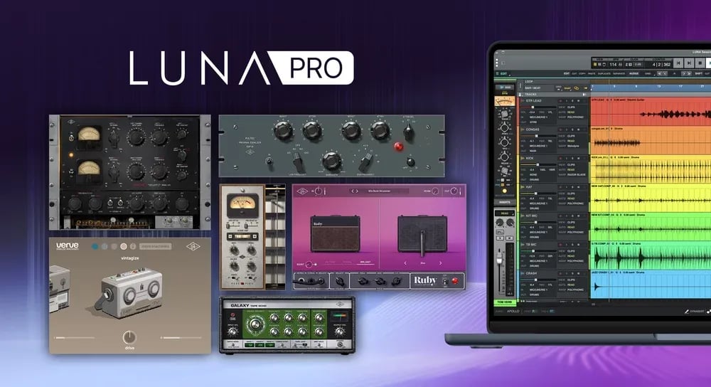 Universal Audio UAD LUNA Pro Bundle 2 – Suite de Producción para LUNA con Plug-ins UAD (Descarga Digital) - Variante en LEMM 