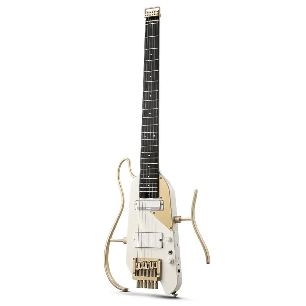 Donner HUSH X PRO White-Luxe – Guitarra Eléctrica Portátil con Efectos
