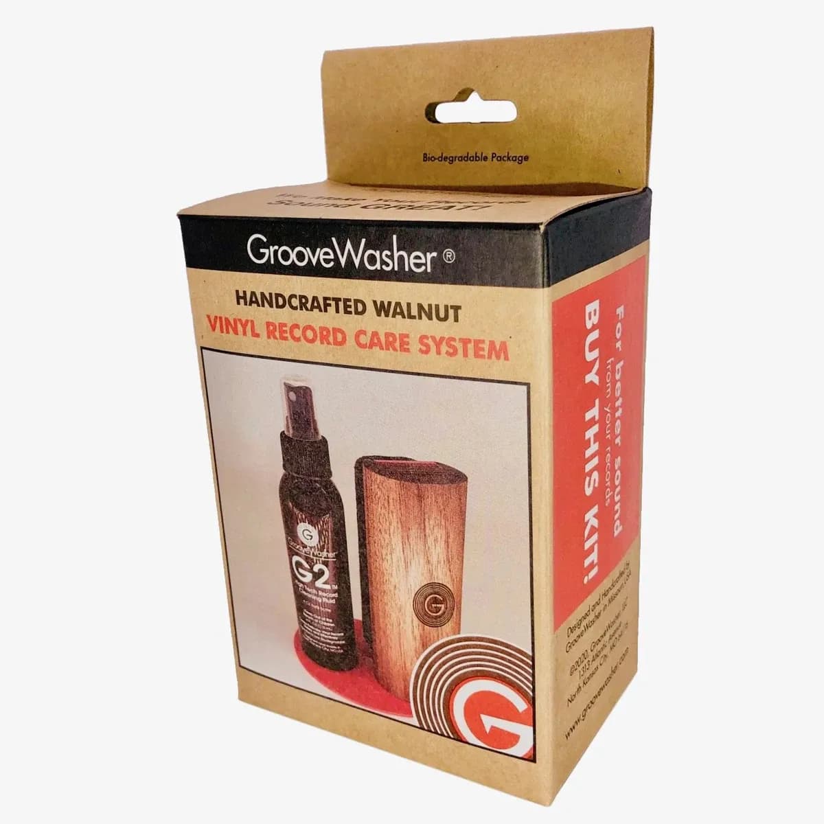 GrooveWasher – Kit de Limpieza para Vinilos con Mango de Nogal