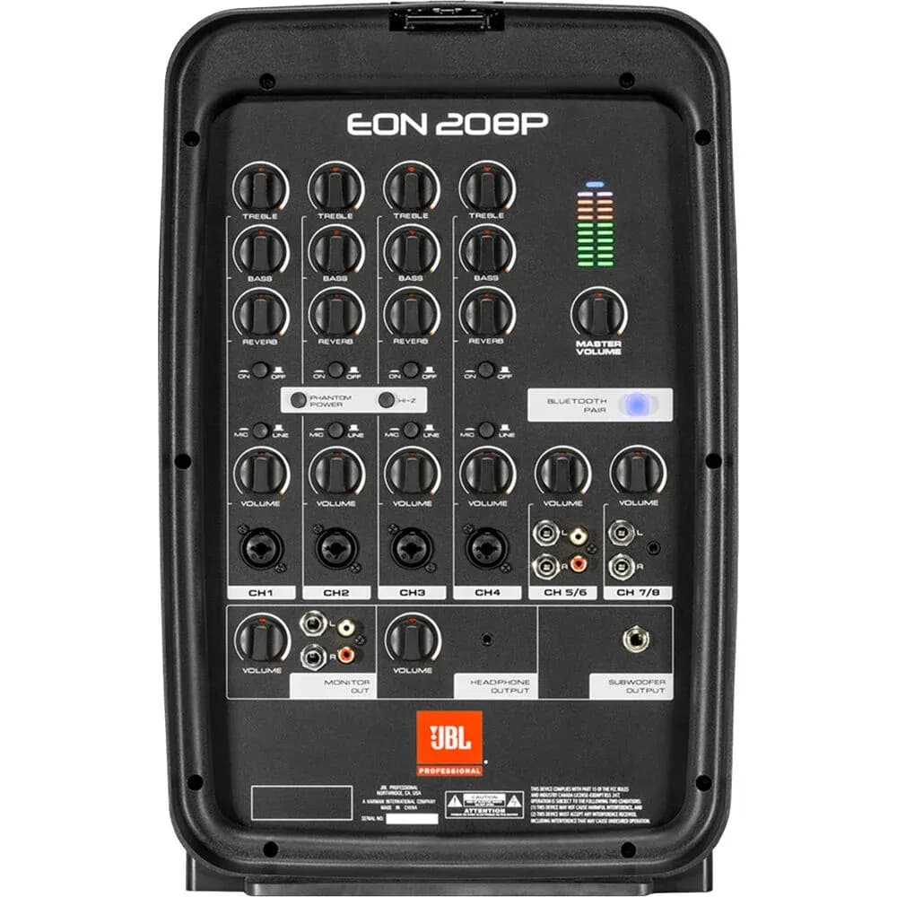 JBL EON208P – Sistema PA Portátil con Mezclador 8 Canales y Bluetooth