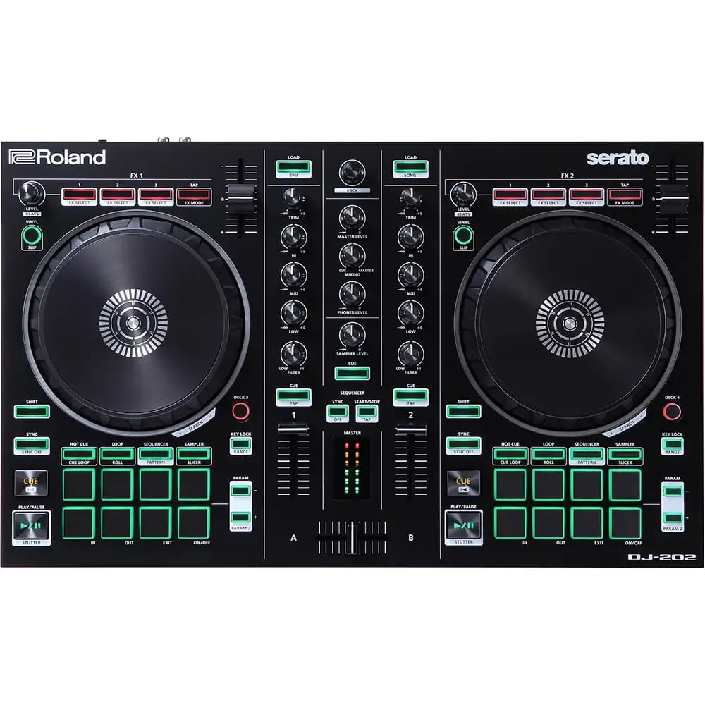 Roland DJ-202 – Controlador DJ 2 Canales con Secuenciador TR para Serato - Variante - Vista alternativa en LEMM DJ Store