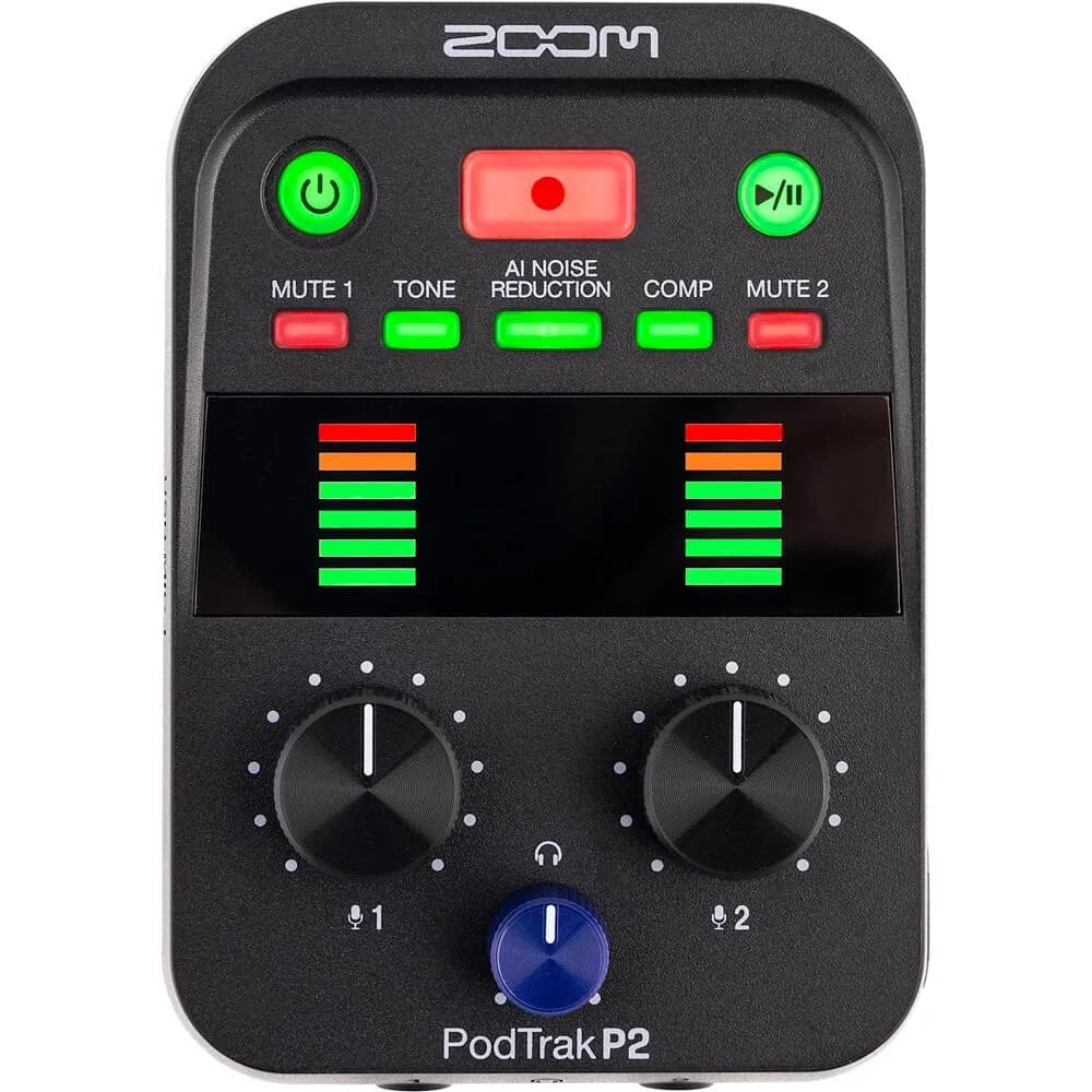 Zoom PodTrak P2 – Grabadora Portátil para Podcasters con Doble USB