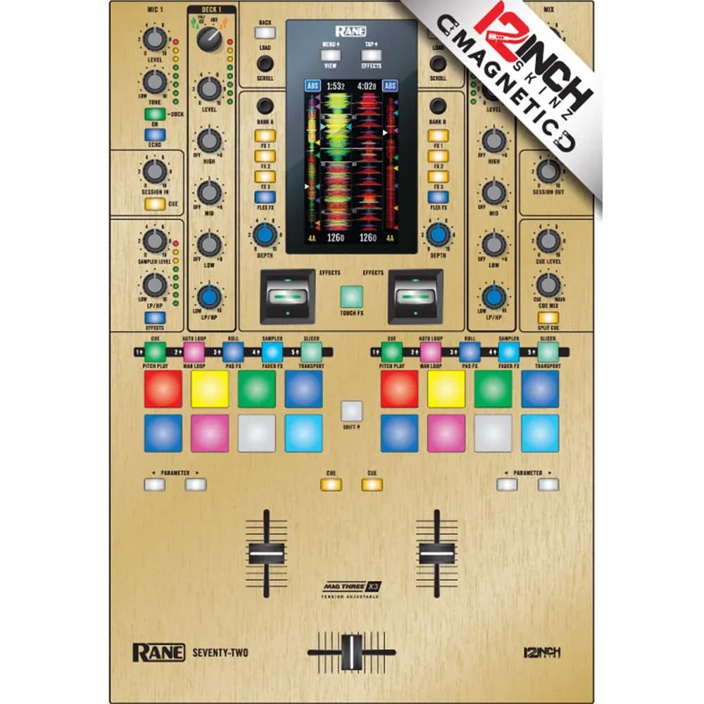 Skin Magnético para Rane Seventy-Two 12inch Skinz - Color Gold Opaco (Magnético, fácil de poner)