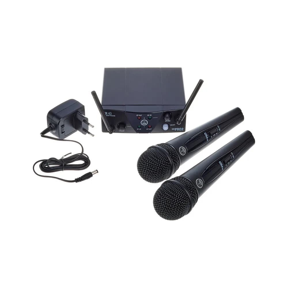 AKG WMS40 Mini – Micrófono Inalámbrico de Mano, Simple o Doble