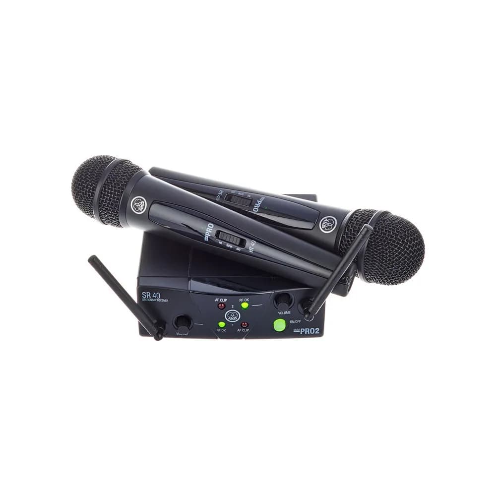 AKG WMS40 Mini – Micrófono Inalámbrico de Mano, Simple o Doble