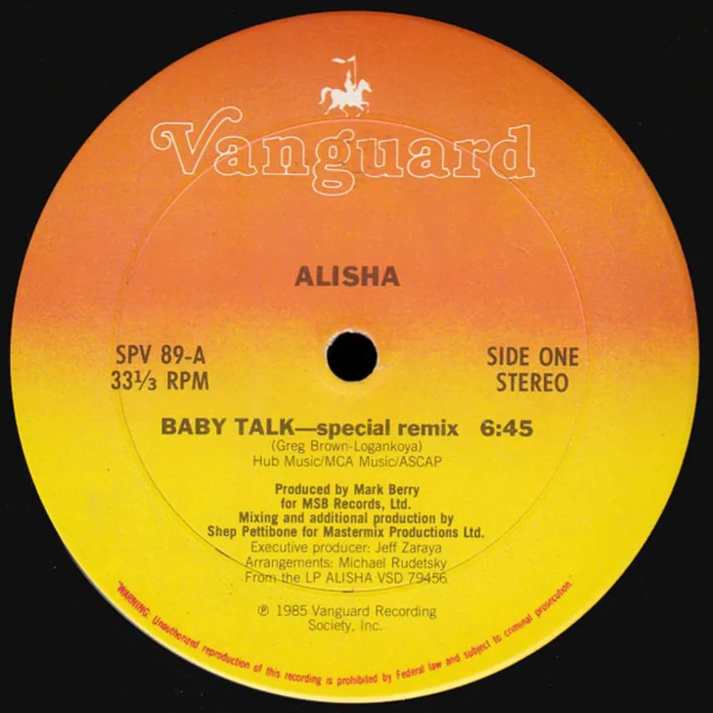 Alisha - Baby Talk (Vinilo 12" usado VG+)