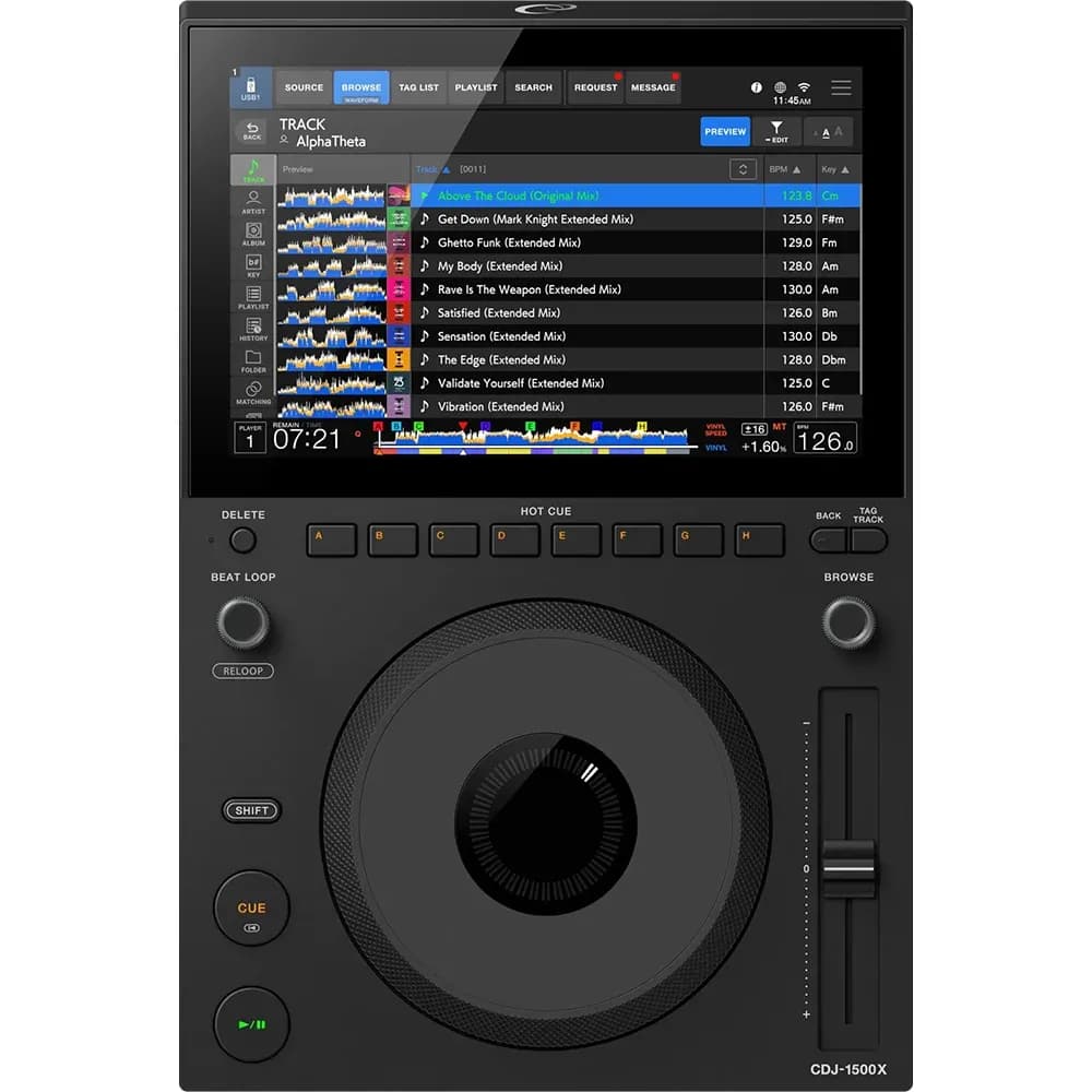 AlphaTheta CDJ-1500X – Reproductor DJ Compacto con Pantalla Táctil 10,1"