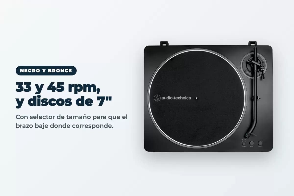 Tornamesa Audio-Technica AT-LP70X Automática con Cápsula VM95C