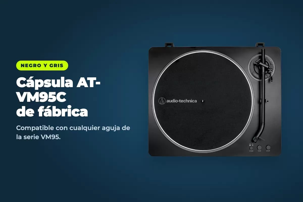 Tornamesa Audio-Technica AT-LP70X Automática con Cápsula VM95C