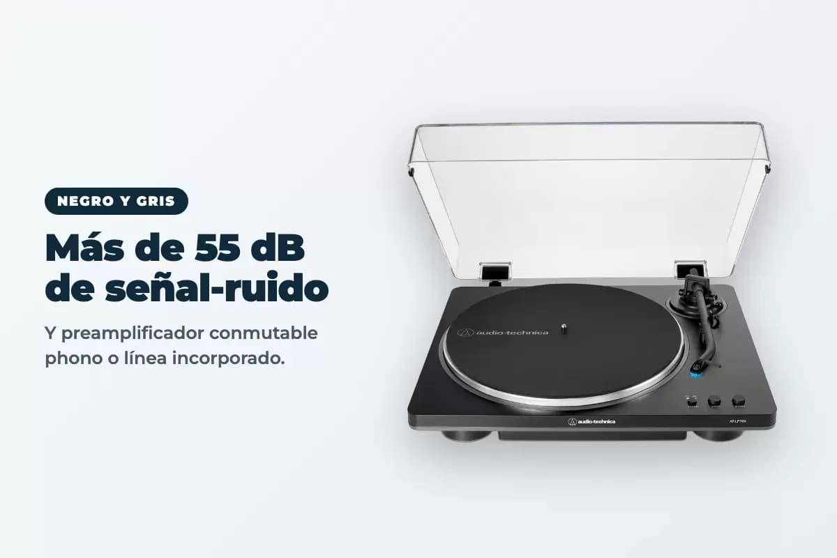 Tornamesa Audio-Technica AT-LP70X Automática con Cápsula VM95C