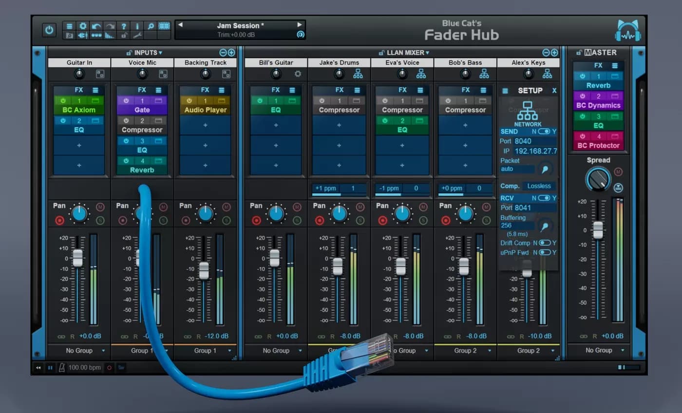 Blue Cat Audio Fader Hub – Consola de Mezcla y Streaming en Red (Descarga Digital)