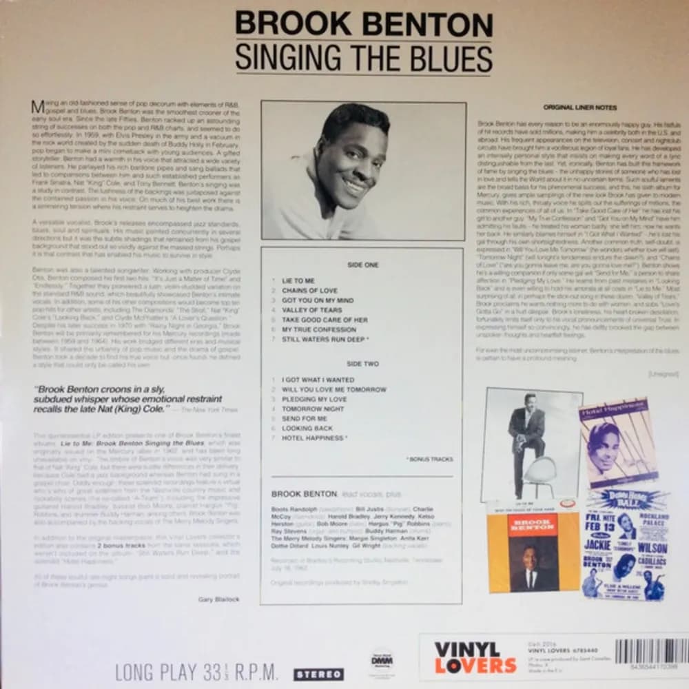 Brook Benton - Lie To Me - Brook Benton Singing The Blues (LP nuevo)