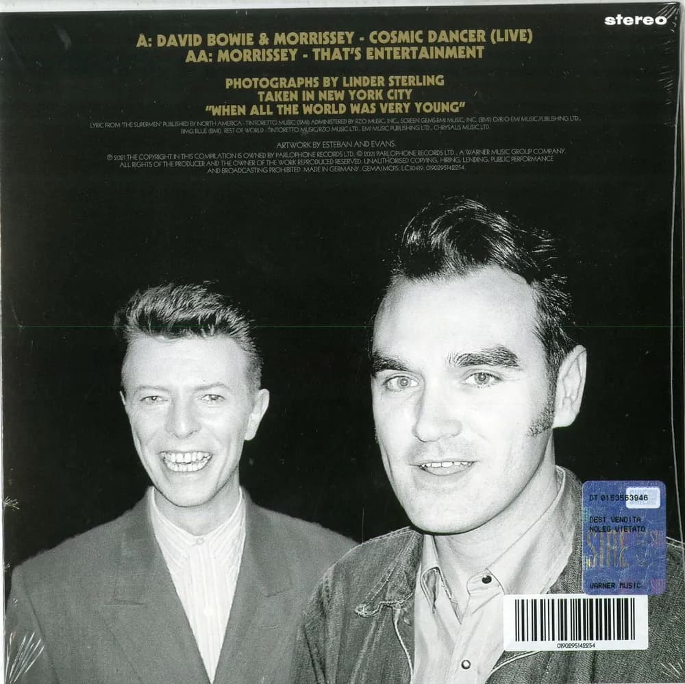 David Bowie & Morrissey - Cosmic Dancer (Live) / That's Entertainment (Vinilo LP nuevo)