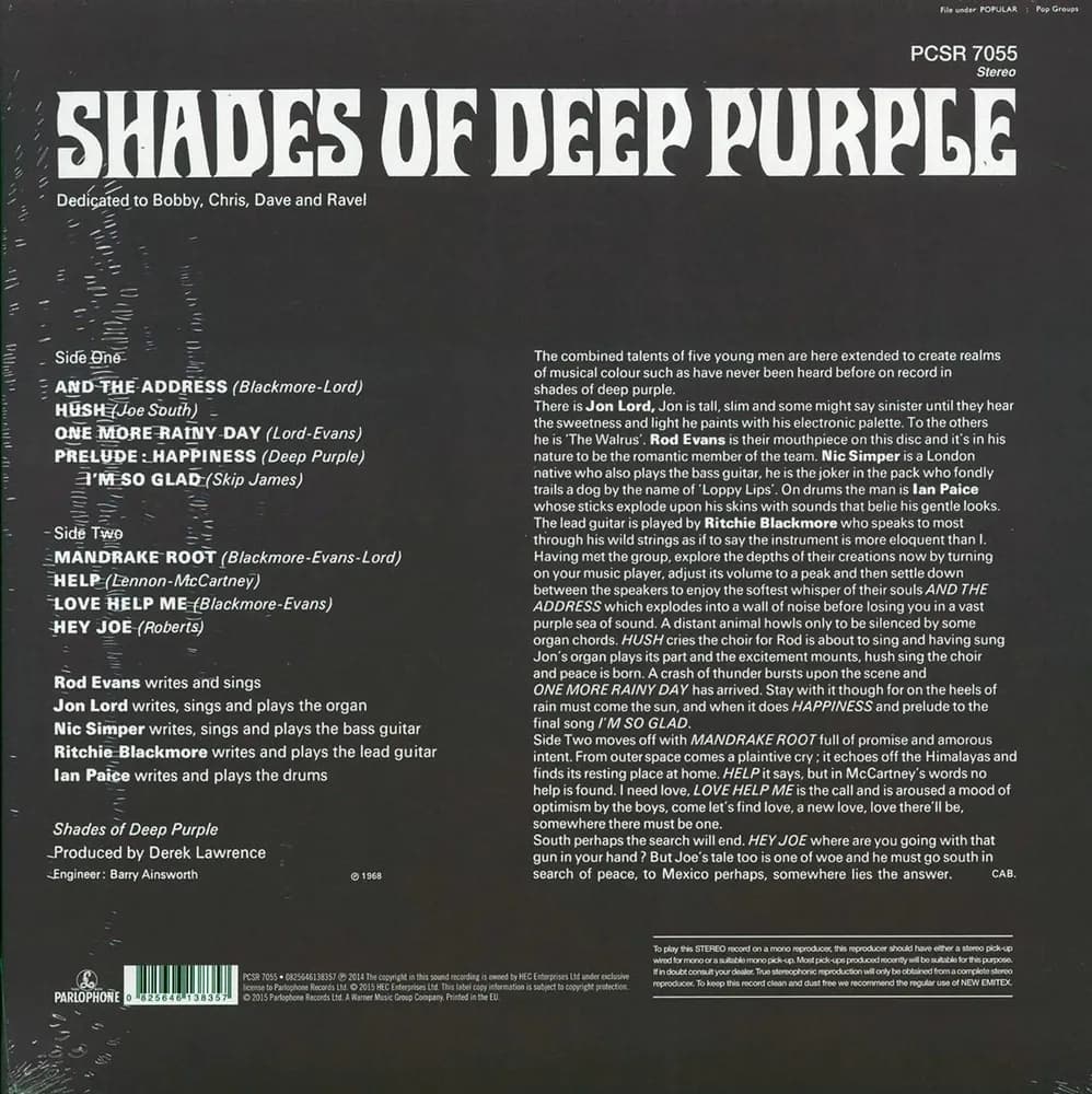 Deep Purple - Shades Of Deep Purple (Vinilo LP nuevo)