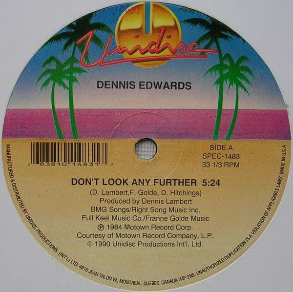 Dennis Edwards, Jimmy "Bo" Horne – Don't Look Any Further / Is It In ? / Dance Across The Floor (Vinilo usado VG+)