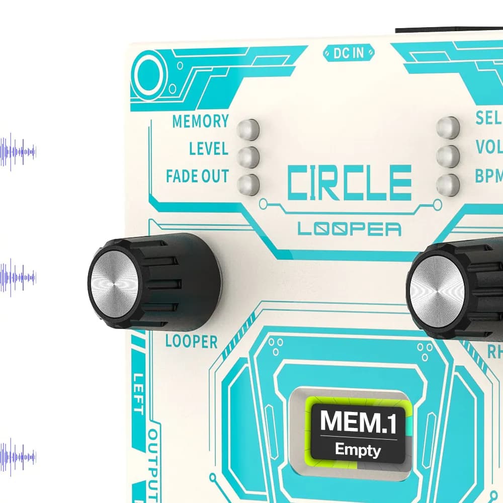 Donner Circle Looper – Pedal Looper con Caja de Ritmos, 40 Memorias y Barra de Progreso