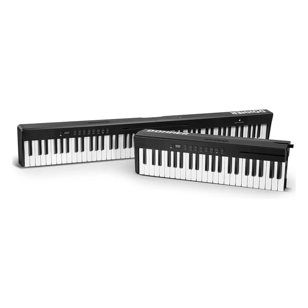 Donner DP-10 – Teclado Plegable de 88 Teclas Semi-Pesadas, Piano Digital con Bluetooth y Batería