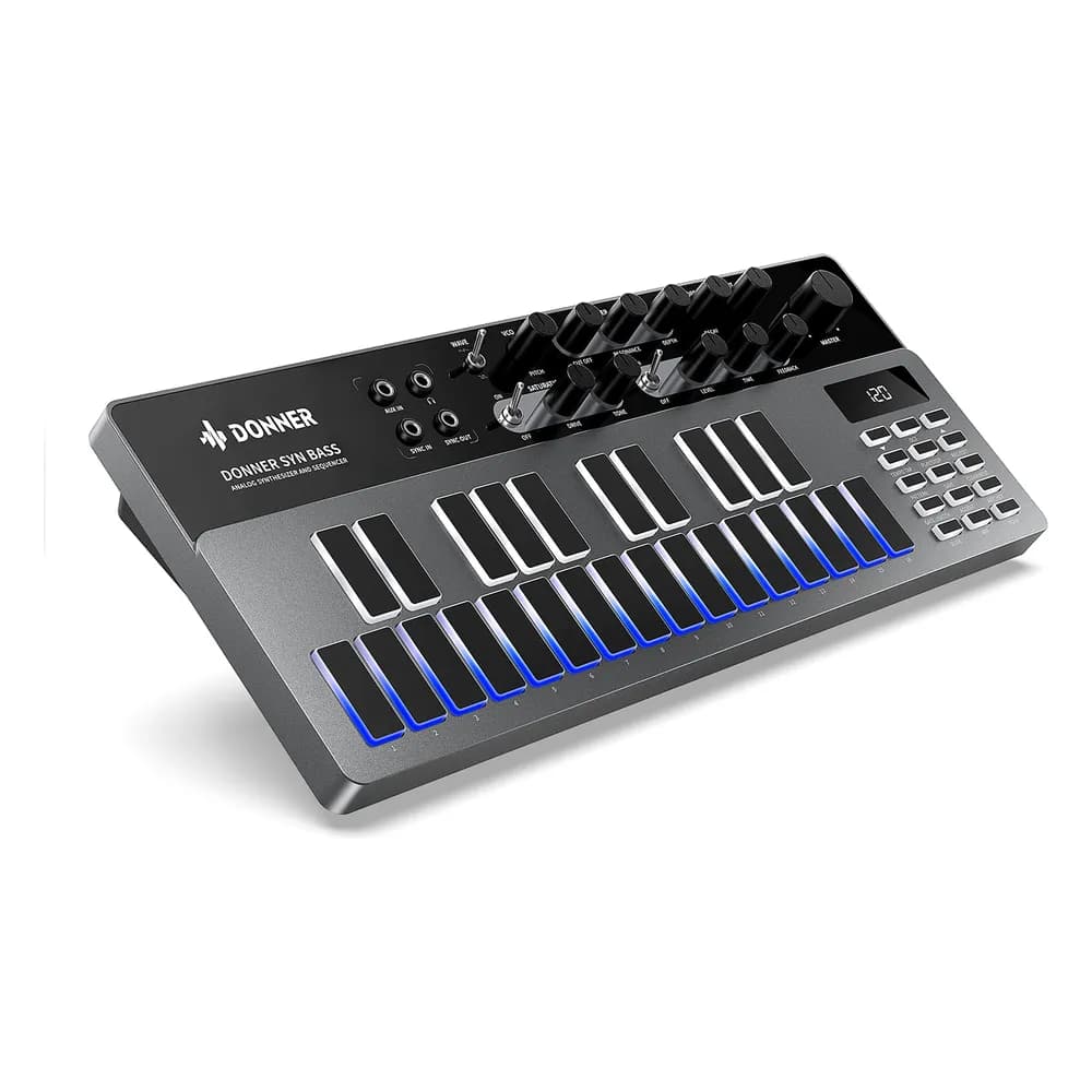 Donner ESSENTIAL B1 – Sintetizador de Bajo Analógico con Secuenciador, Inspirado en la TB-303
