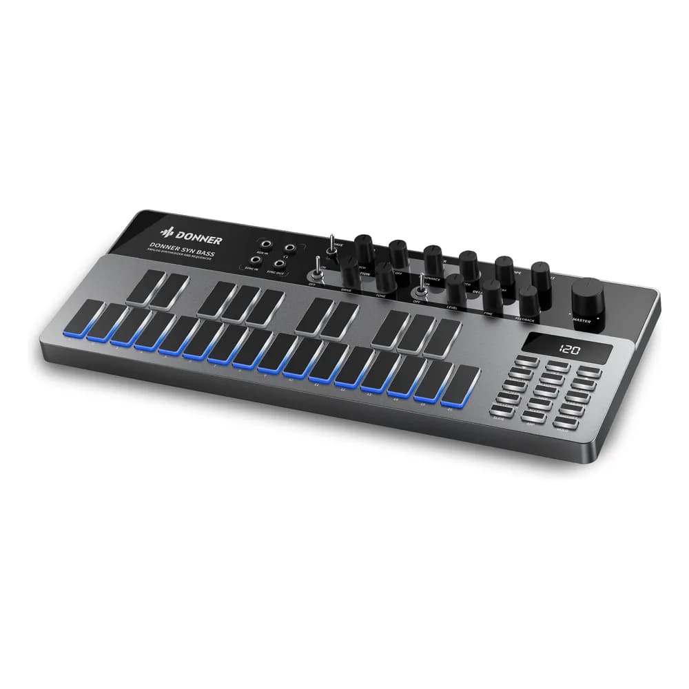 Donner ESSENTIAL B1 – Sintetizador de Bajo Analógico con Secuenciador, Inspirado en la TB-303