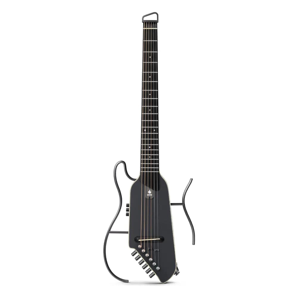 Donner HUSH I EVO2 – Guitarra Silenciosa de Viaje sin Clavijero, con Afinador, Audífonos y Funda