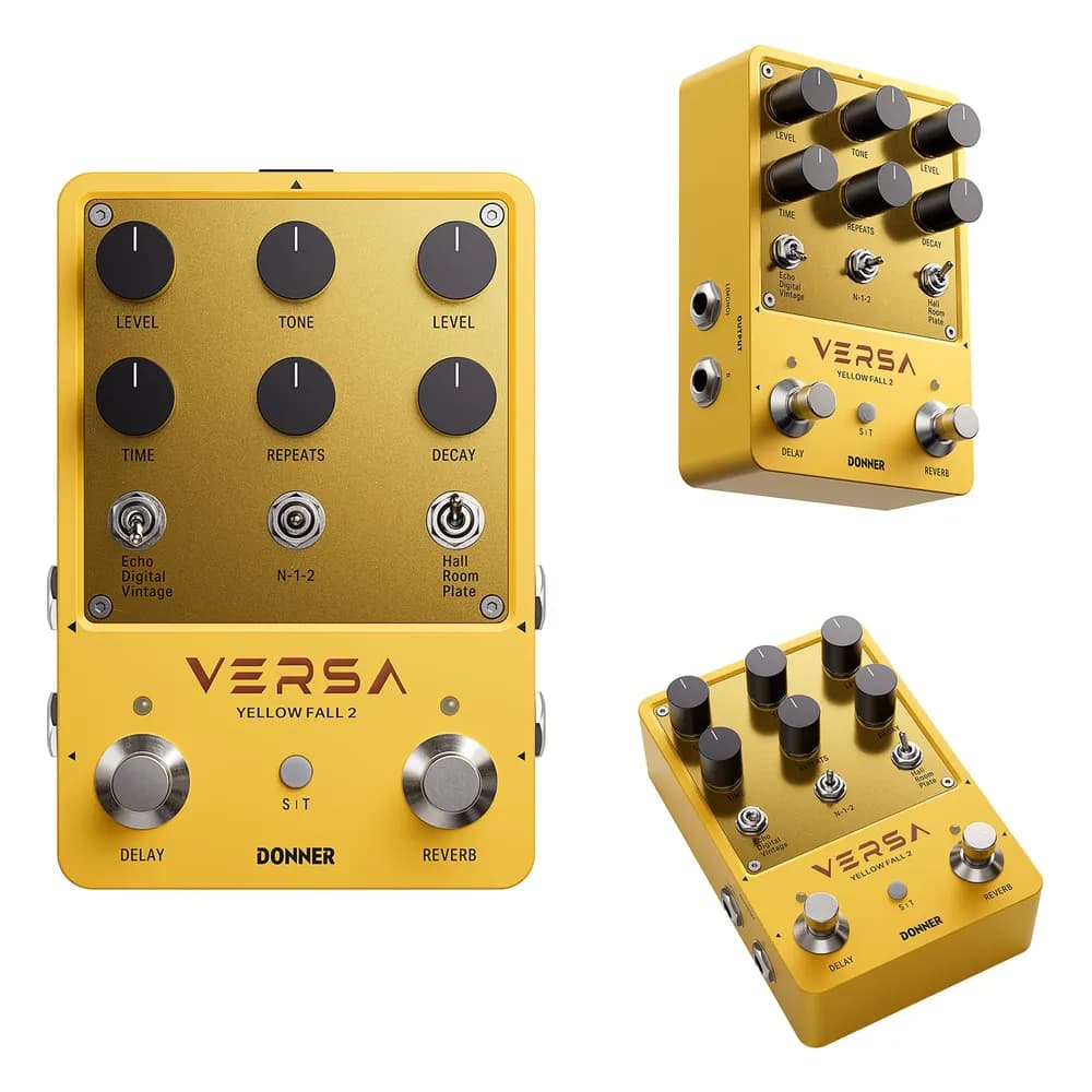 Donner Yellow Fall II – Pedal de Delay y Reverb Estéreo con Tap Tempo y Presets