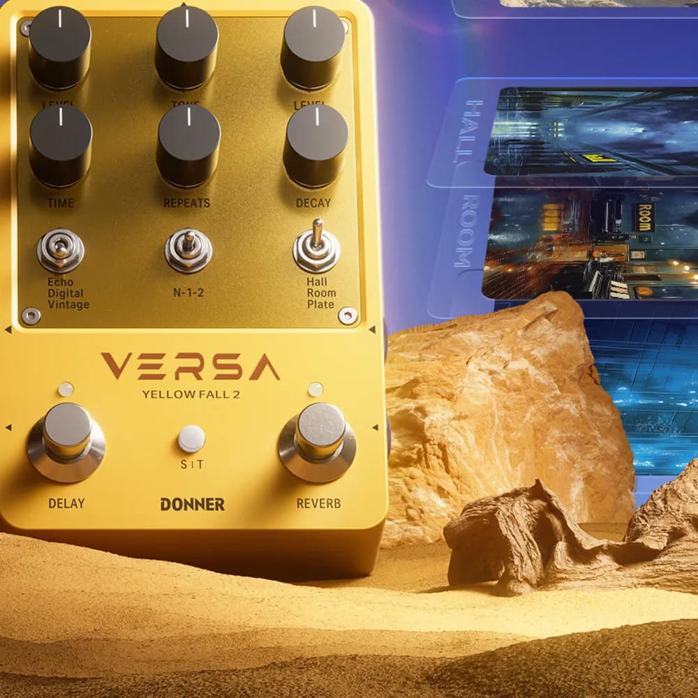 Donner Yellow Fall II – Pedal de Delay y Reverb Estéreo con Tap Tempo y Presets