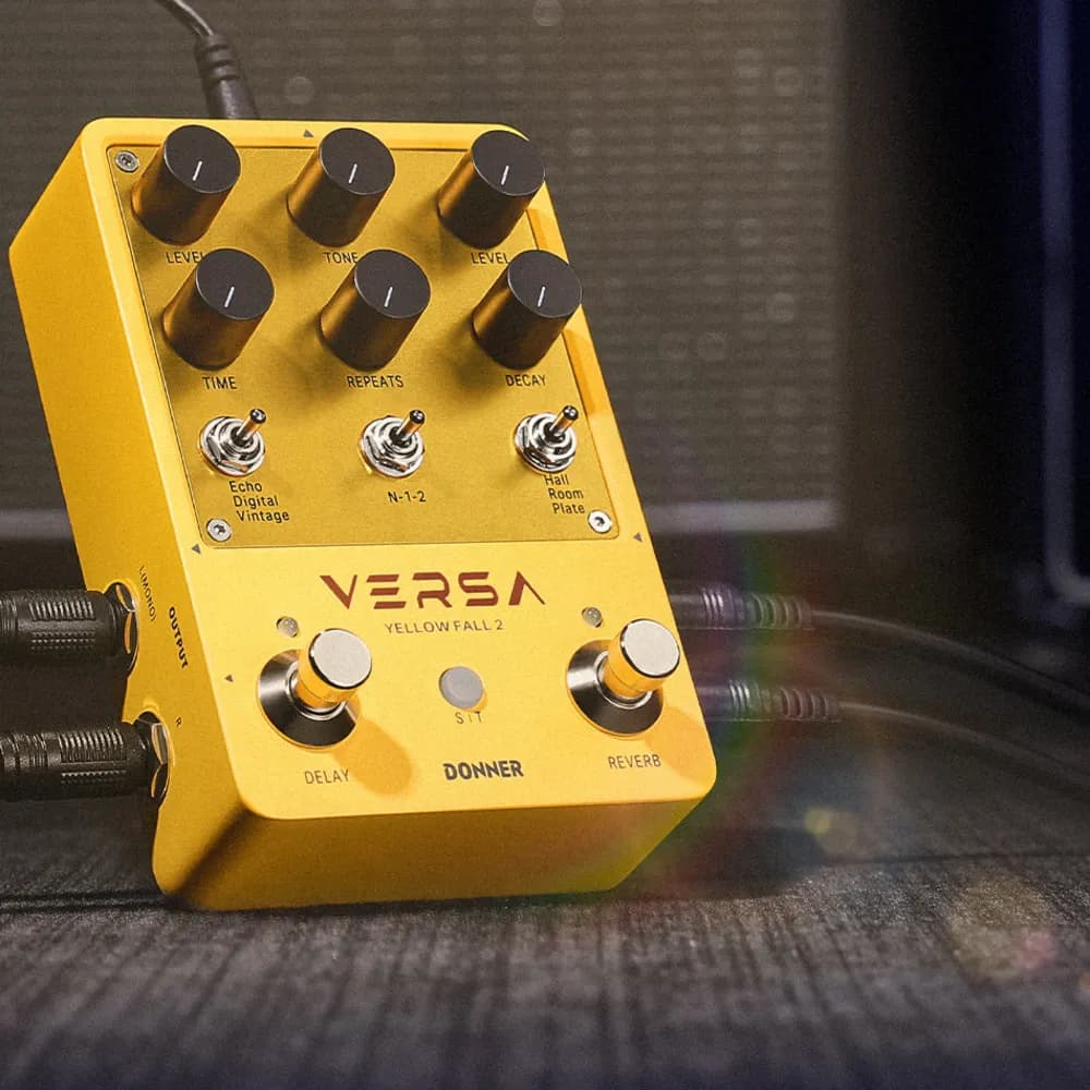 Donner Yellow Fall II – Pedal de Delay y Reverb Estéreo con Tap Tempo y Presets