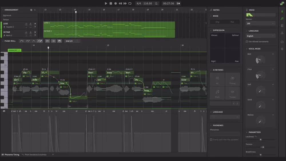 Dreamtonics Synthesizer V Studio 2 Pro – Sintetizador de Voz Cantada con IA, 6 Voces en Inglés (Descarga Digital)