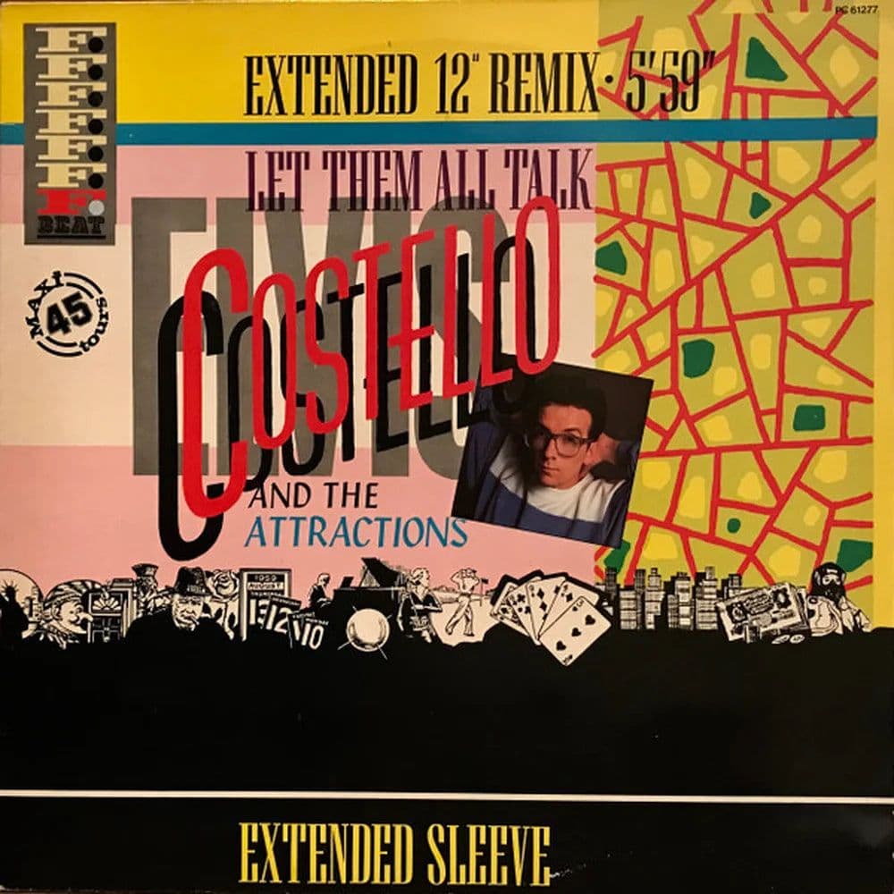 Elvis Costello And The Attractions* - Let Them All Talk (Extended 12" Remix) (12", Maxi) (Vinilo usado VG+)