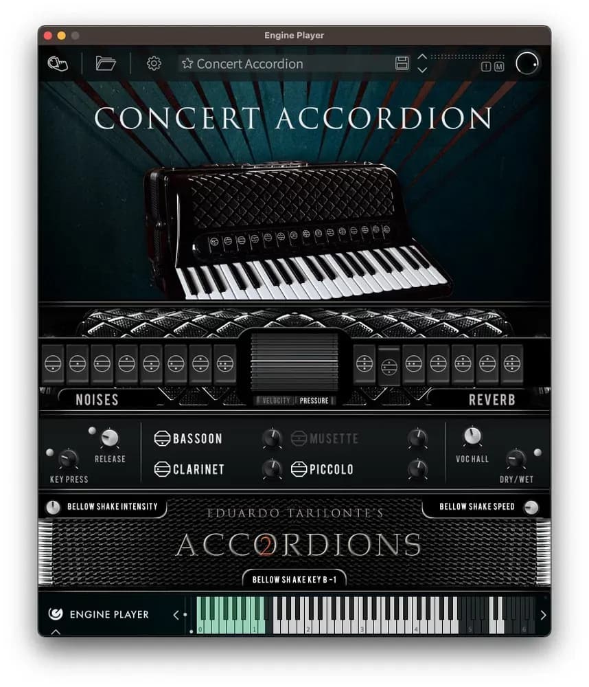 EngineAudio Single Concert Accordion (Accordions 2) – acordeon de concierto Pigini con 15 registros (Descarga Digital)